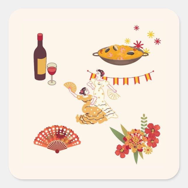 Adesivo Quadrado Spanish Style Fiesta (Frente)