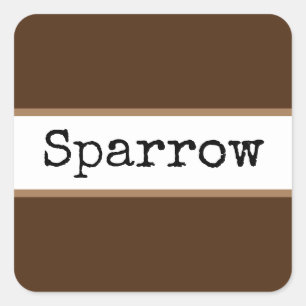 Adesivo Quadrado SPARROW Sweet Brown White Stripes Retro