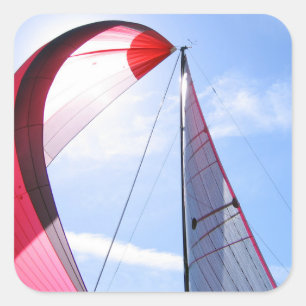 Adesivo Quadrado Spinnaker vermelho com Sun