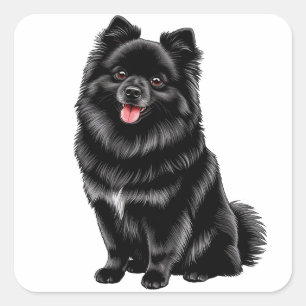 Adesivo Quadrado Spitz Japonês Preto