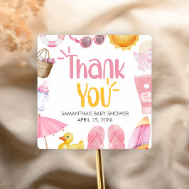 Adesivo Quadrado Splish Splash Summer Baby Shower