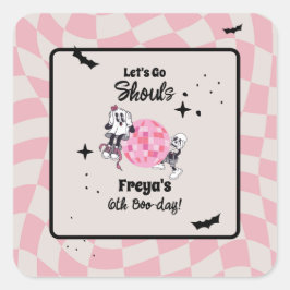 Adesivo Quadrado Spooky Ghoul Halloween Any Age Birthday 