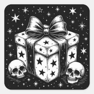 Adesivo Quadrado Spooky Gift