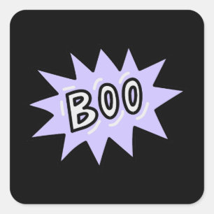 Adesivo Quadrado Spooky Halloween BOO