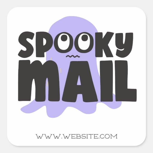 Adesivo Quadrado Spooky Mail Halloween (Frente)