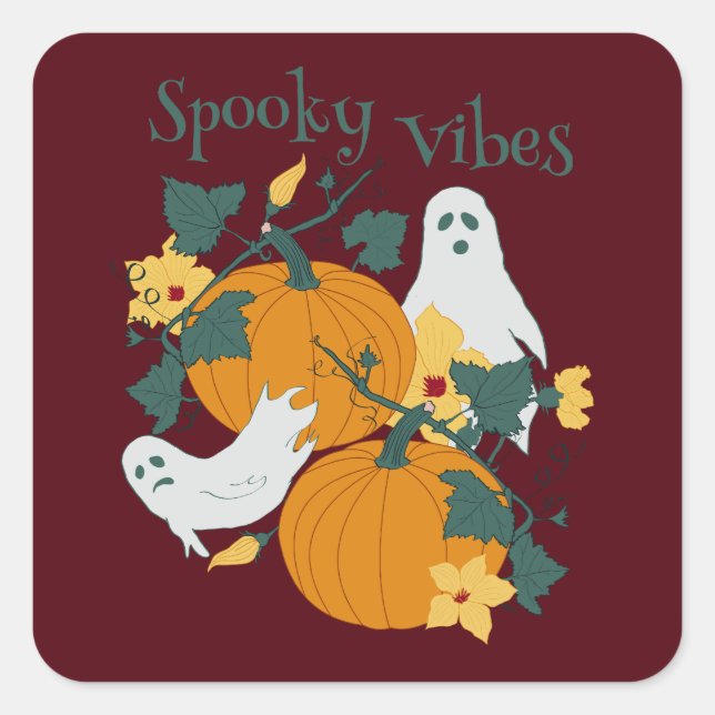 Adesivo Quadrado Spooky Vibes (Frente)