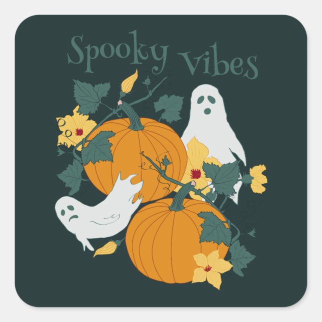 Adesivo Quadrado Spooky Vibes (Frente)