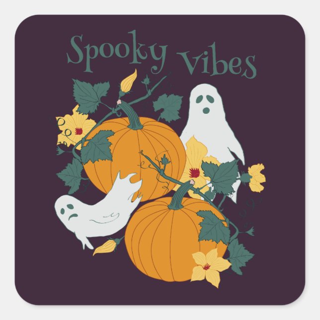 Adesivo Quadrado Spooky Vibes (Frente)