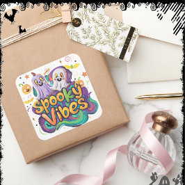 Adesivo Quadrado Spooky Vibes | ExDesigner | Halloween