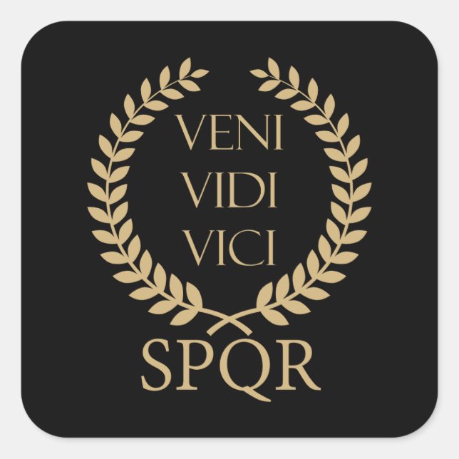 Adesivo Quadrado SPQR: Veni, Vidi, Vici (Frente)