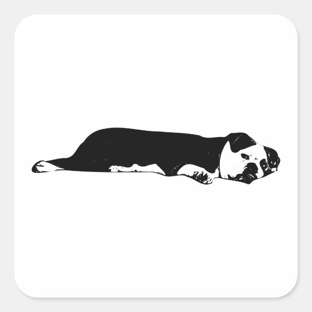 Adesivo Quadrado Sprawl Bulldog Sticker (Frente)