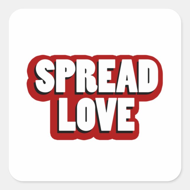 Adesivo Quadrado Spread Love Design (Frente)