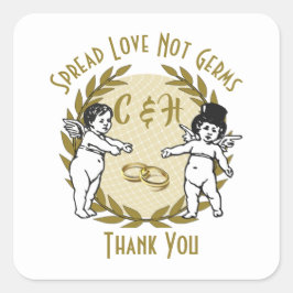 Adesivo Quadrado Spread Love Not Germs Cupids Weding