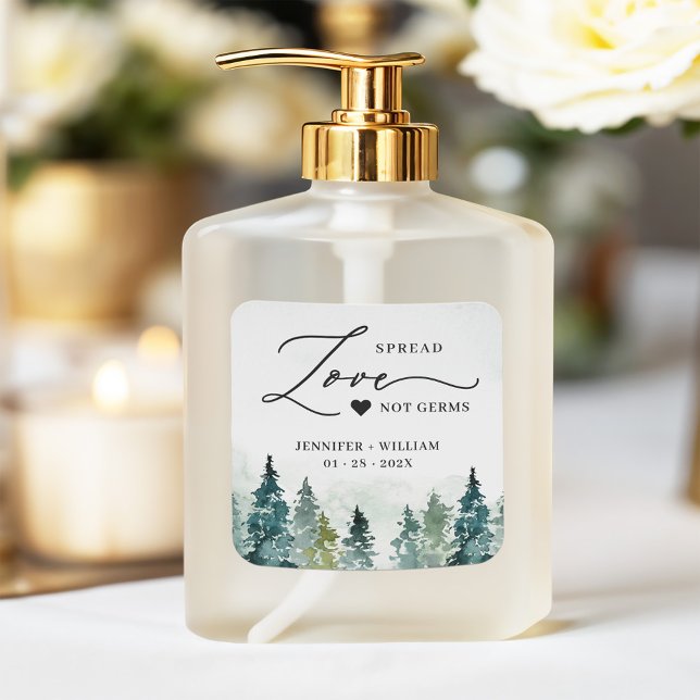 Adesivo Quadrado Spread Love Rustic Pine Forest Sanitizer (Criador carregado)