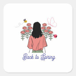 Adesivo Quadrado Spring Bloom