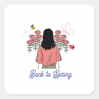 Adesivo Quadrado Spring Bloom
