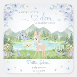 Adesivo Quadrado Spring Bloom and Butterflies Deer Baby Shower