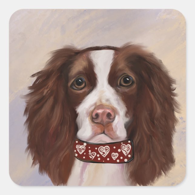 ADESIVO QUADRADO SPRINGER SPANIEL INGLÊS    (Frente)