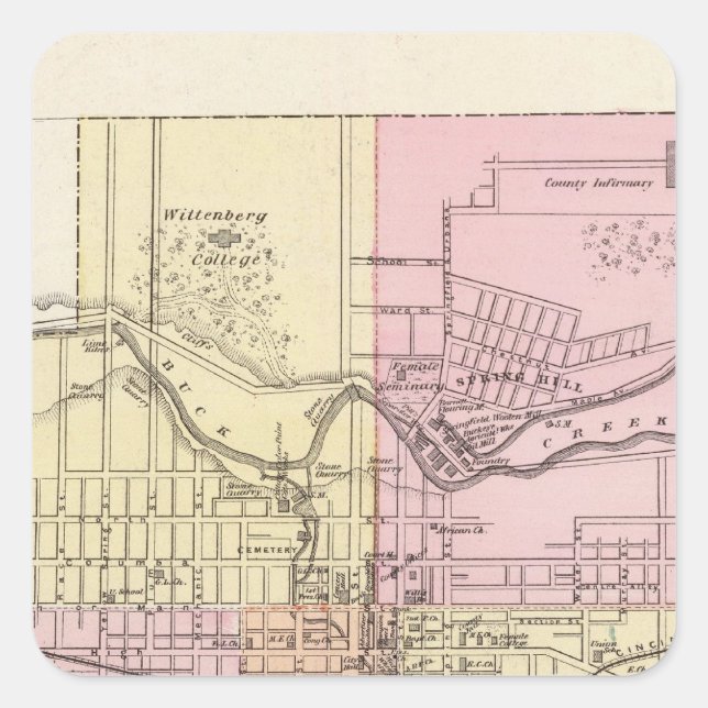 Adesivo Quadrado Springfield, Ohio (Frente)