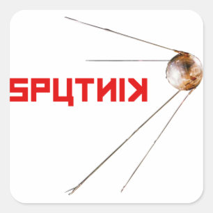 Adesivo Quadrado SPUTNIK - espaço/russo/união/soviética