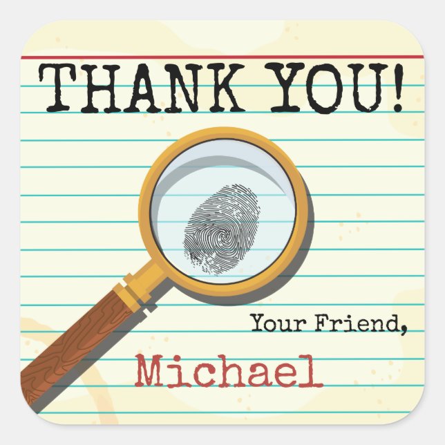 Adesivo Quadrado Spy Secret Agent Stickers (Frente)