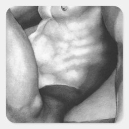 Adesivo Quadrado SQUARE STICKERS Square Sticker Fine Art Nude-mascu