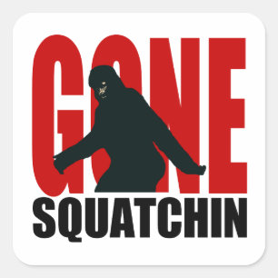 Adesivo Quadrado Squatchin ido - preto e vermelho