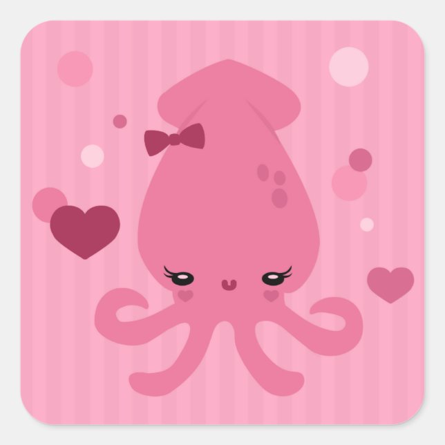 Adesivo Quadrado Squid Cutie (Frente)