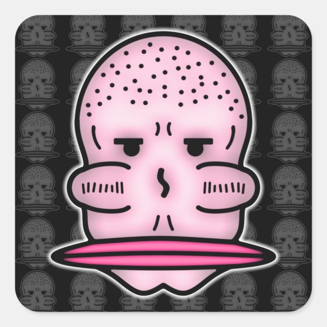 Adesivo Quadrado Sr. Big Cheekbones e ainda maior boca v3 (Frente)