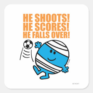 Adesivo Quadrado Sr. Bump Jogando Futebol