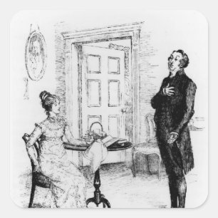 Adesivo Quadrado Sr. Collins e Elizabeth