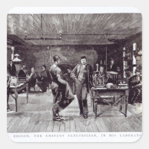 Adesivo Quadrado Sr. Edison, eletricista eminente