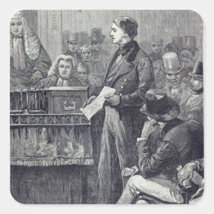 Adesivo Quadrado Sr. Gladstone que entrega seu discurso novo