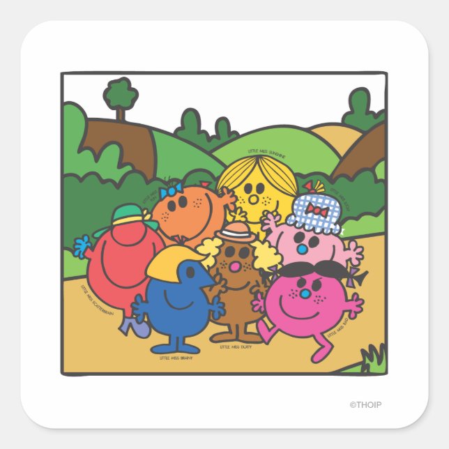 Adesivo Quadrado Sr. Men & Little Miss Dia de as mães (Frente)