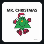 Adesivo Quadrado Sr. Natal | Chapéus e luvas festivos<br><div class="desc">É duro não amar as férias quando o Sr. Natal vem celebrar com você! Formatado como uma árvore de Natal e esportando uma matiz verde, este personagem do Sr. Men está pronto para espalhar algumas alegrias de férias. Crie alguns presentes de Natal divertidos usando este design para personalizar nossos incríveis...</div>