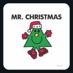 Adesivo Quadrado Sr. Natal | Chapéus e luvas festivos<br><div class="desc">É duro não amar as férias quando o Sr. Natal vem celebrar com você! Formatado como uma árvore de Natal e esportando uma matiz verde, este personagem do Sr. Men está pronto para espalhar algumas alegrias de férias. Crie alguns presentes de Natal divertidos usando este design para personalizar nossos incríveis...</div>