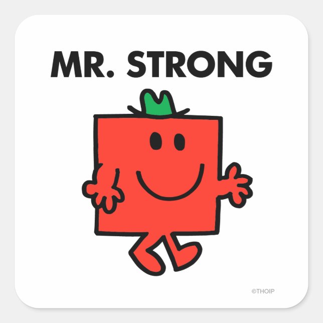 Adesivo Quadrado Sr. Strong Waving Hello (Frente)