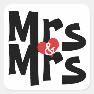 Adesivo Quadrado Sra. e Sra. Bold Modern Wedding