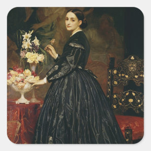 Adesivo Quadrado Sra. James Guthrie, c.1864-5 (óleo em canvas)
