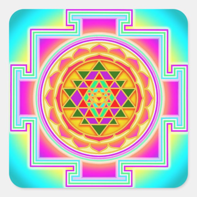 Adesivo Quadrado Sri Yantra (Frente)