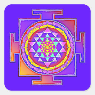 Adesivo Quadrado Sri Yantra - Símbolo hinduísmo Design 1