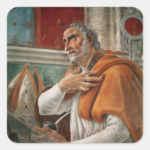 Adesivo Quadrado St Augustine em sua pilha, c.1480