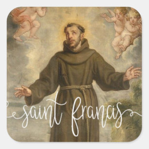 Adesivo Quadrado St Francis da folha de prova do roteiro de Assisi