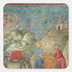 Adesivo Quadrado St Francis dá seu casaco a um desconhecido