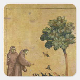 Adesivo Quadrado St Francis de Assisi que preaching aos pássaros