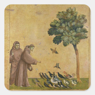Adesivo Quadrado St Francis de Assisi que preaching aos pássaros