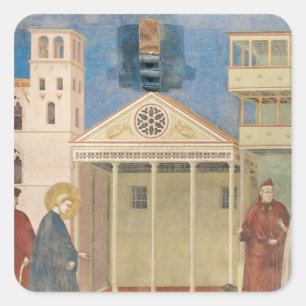 Adesivo Quadrado St Francis honrou por um homem simples, 1297-99