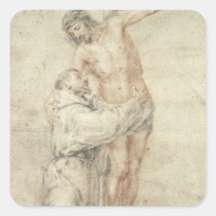 Adesivo Quadrado St Francis que rejeita o mundo e o abraço