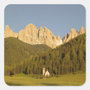 Adesivo Quadrado St Giovanni, Val di Funes, Dolomitas, Itália