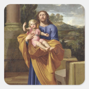 Adesivo Quadrado St Joseph que leva o Jesus infantil, 1665